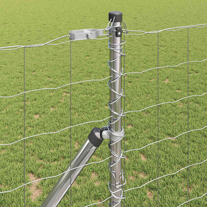 Fence with Post Silver 1 x 25 m Steel and PVC
