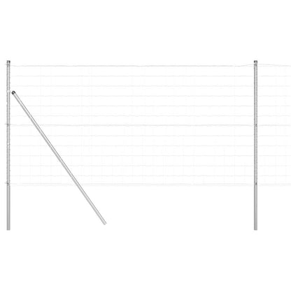 Fence with Post Silver 1 x 25 m Steel and PVC