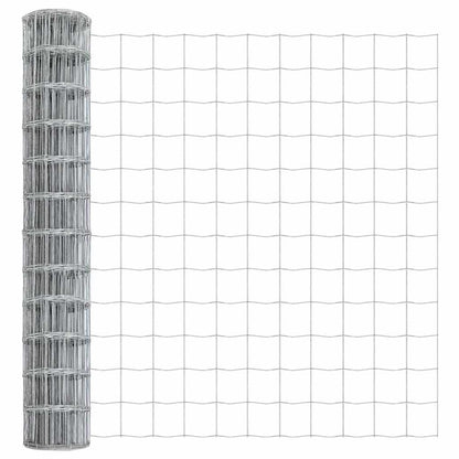 Fence with Post Silver 1.2 x 25 m Steel and PVC