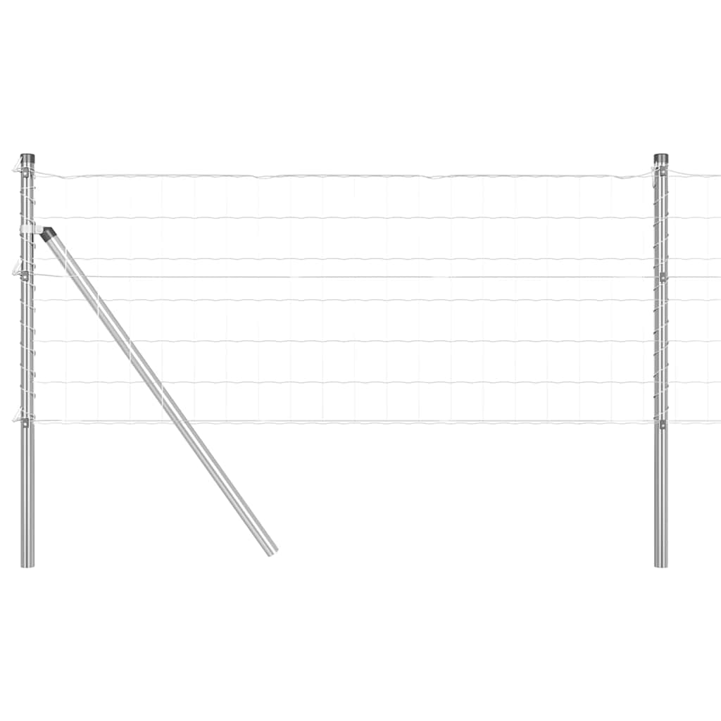 Fence with Post Silver 0.6 x 50 m Steel and PVC