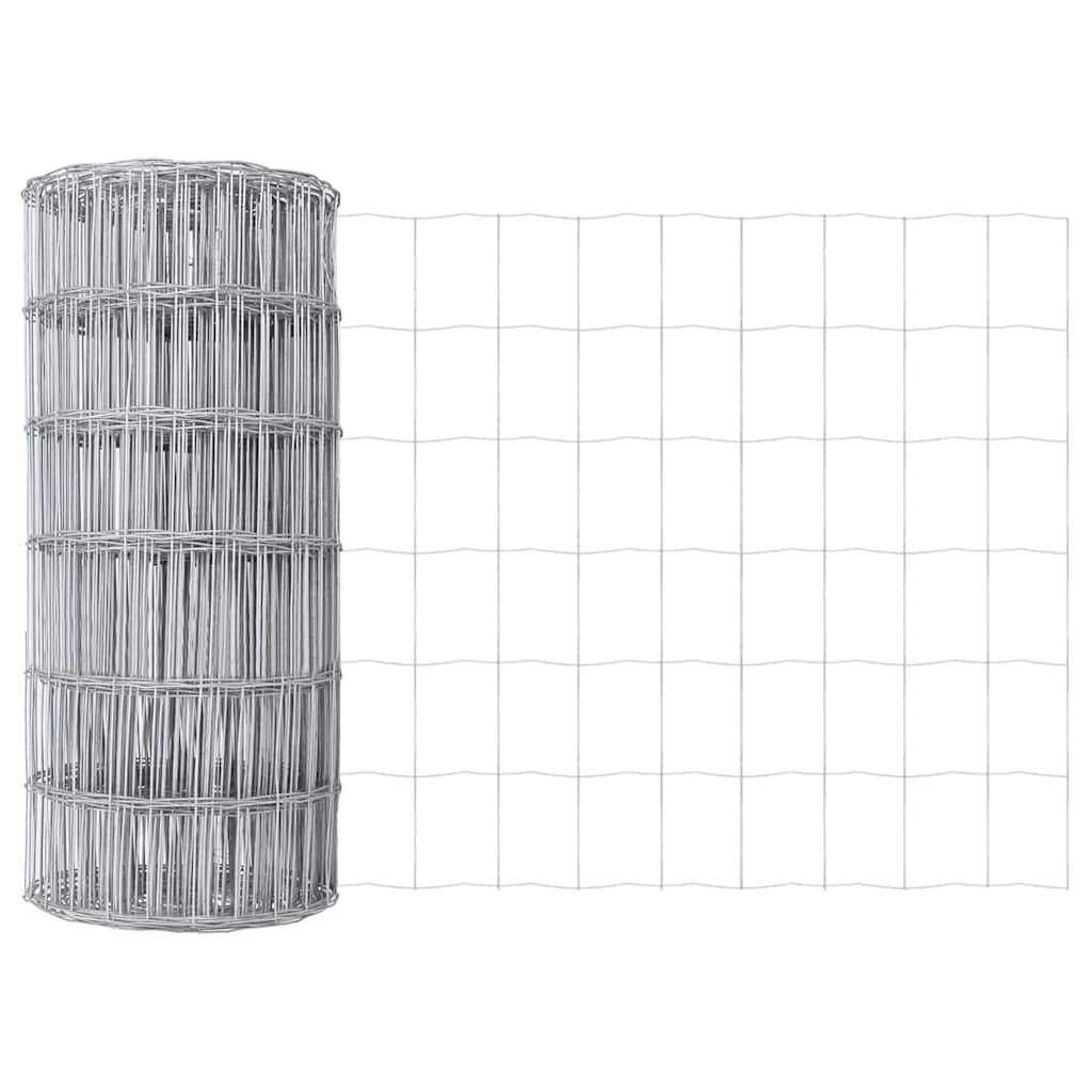 Fence with Post Silver 0.6 x 50 m Steel and PVC