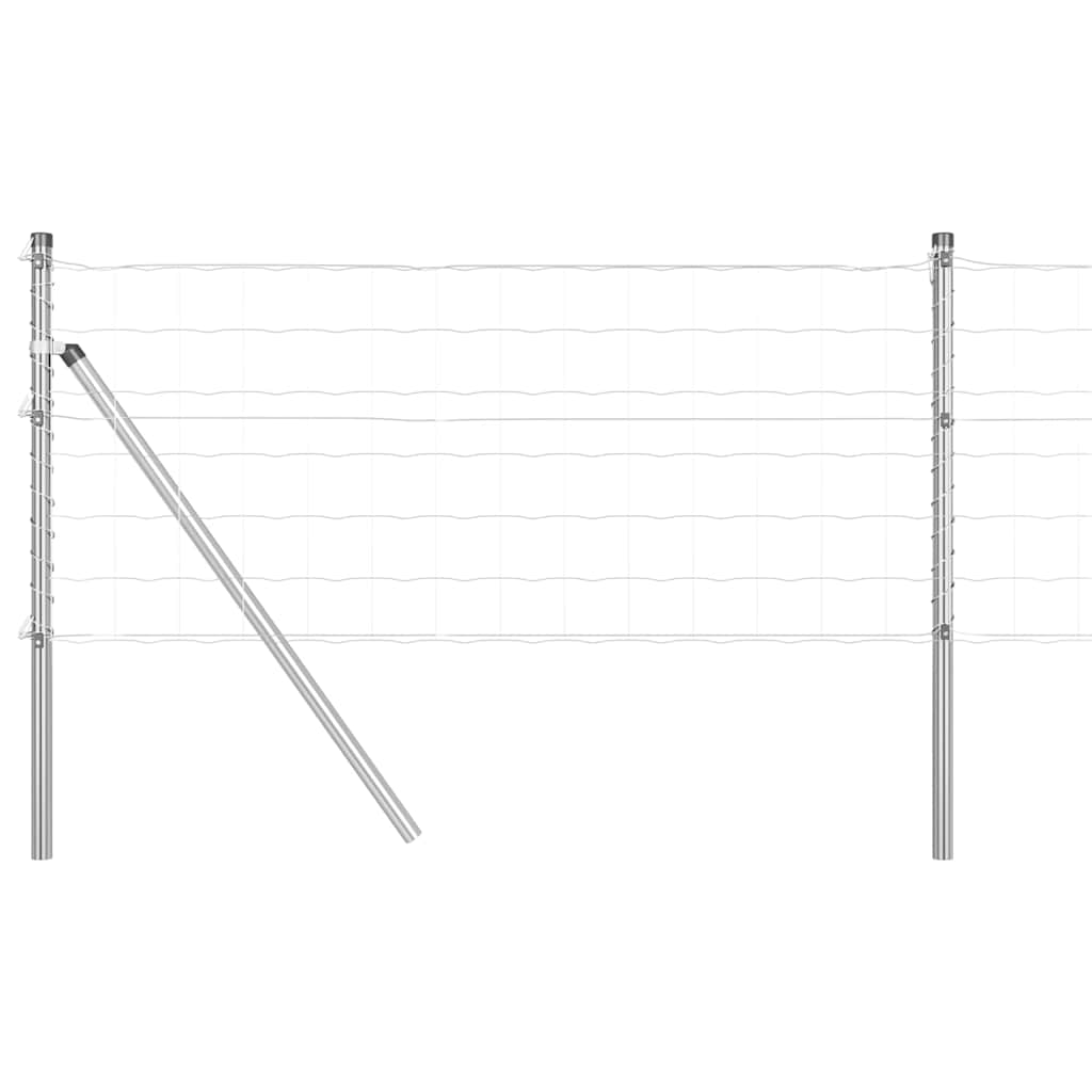 Fence with Post Silver 0.6 x 50 m Steel and PVC