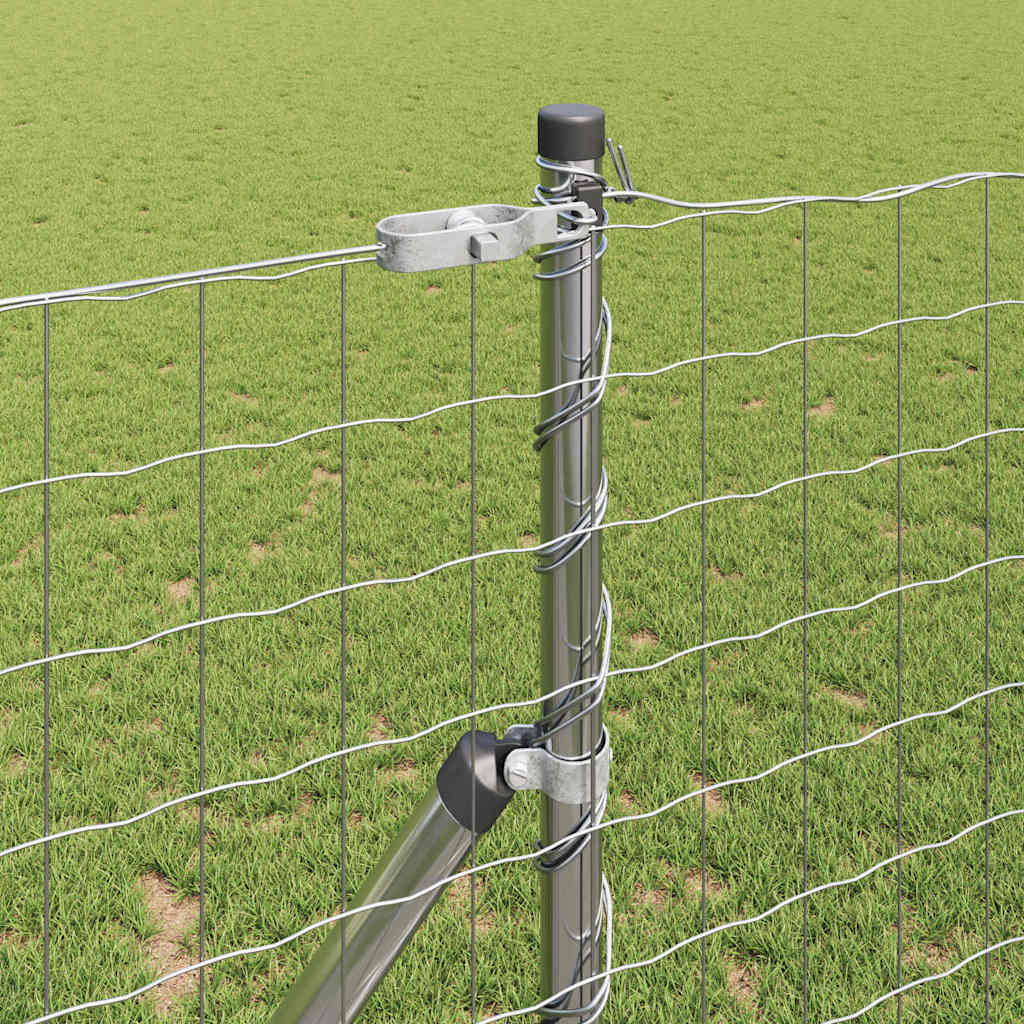 Fence with Post Silver 1.2 x 10 m Steel and PVC