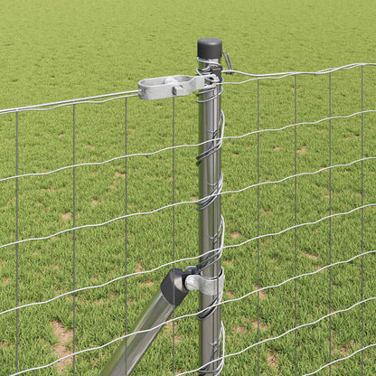 Fence with Post Silver 1.2 x 10 m Steel and PVC