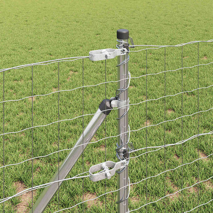 Fence with Post Silver 0.8 x 25 m Steel and PVC