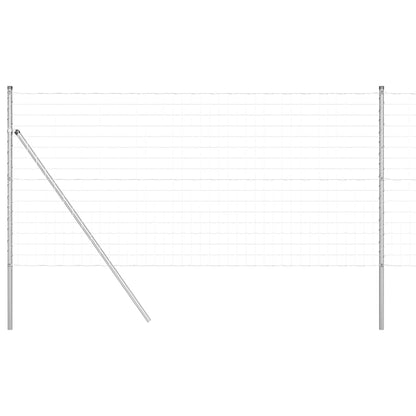 Fence with Post Silver 1.2 x 25 m Steel and PVC