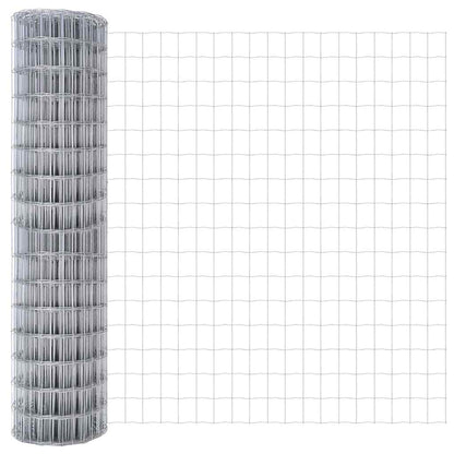 Fence with Post Silver 1.2 x 25 m Steel and PVC