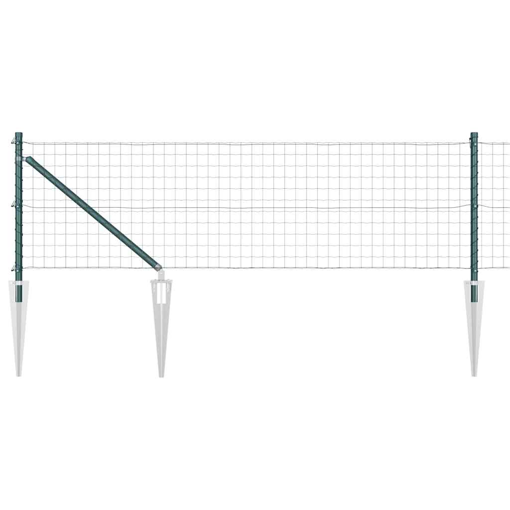 Fence with Post Green 0.6 x 10 m Steel and PVC