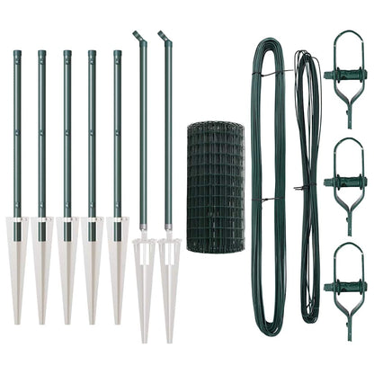 Fence with Post Green 0.6 x 10 m Steel and PVC