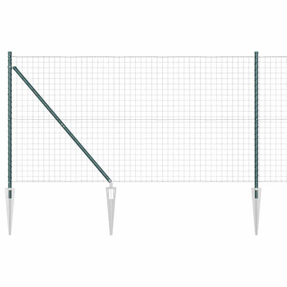 Euro Fence with Spikes 10 x 1.2 m PVC-Coated Steel Green Mesh