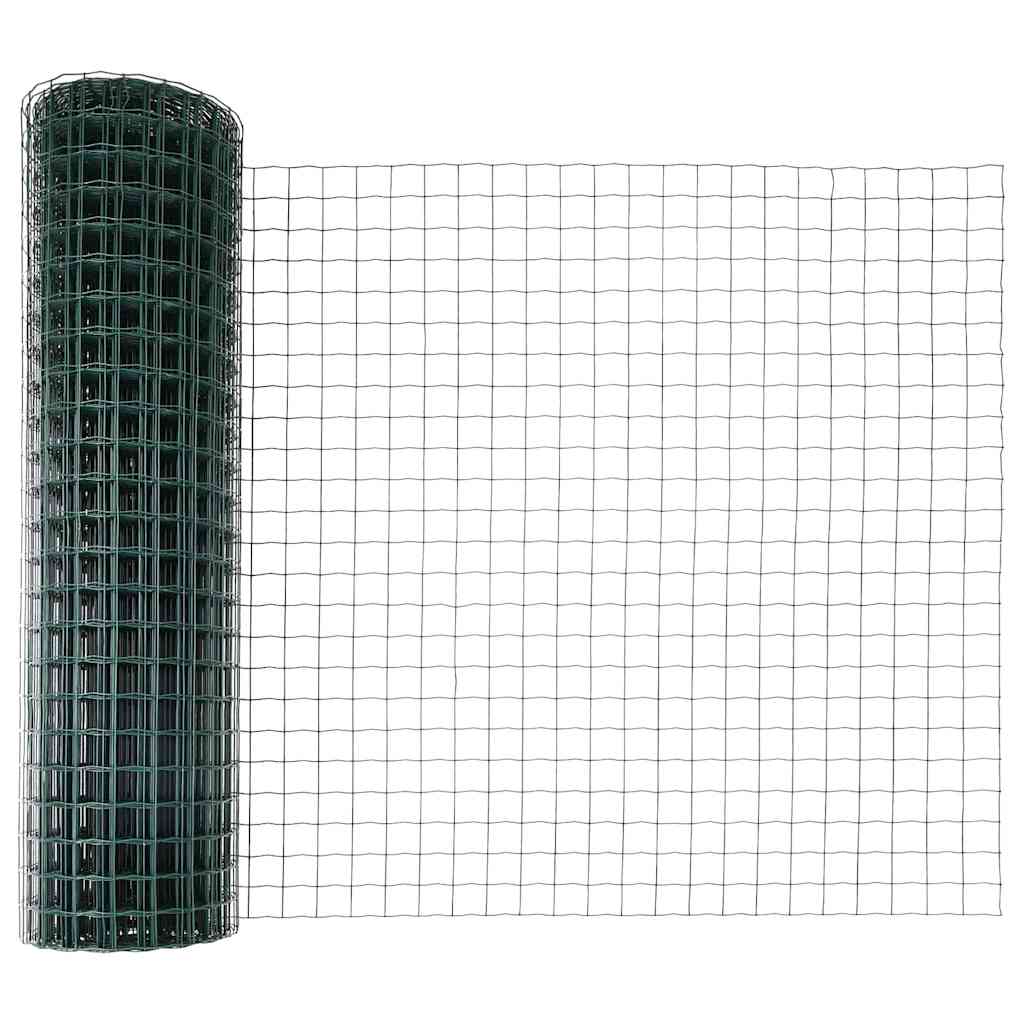 Euro Fence with Spikes 10 x 1.2 m PVC-Coated Steel Green Mesh