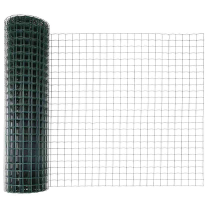 Euro Fence with Spikes 10 x 1.2 m PVC-Coated Steel Green Mesh