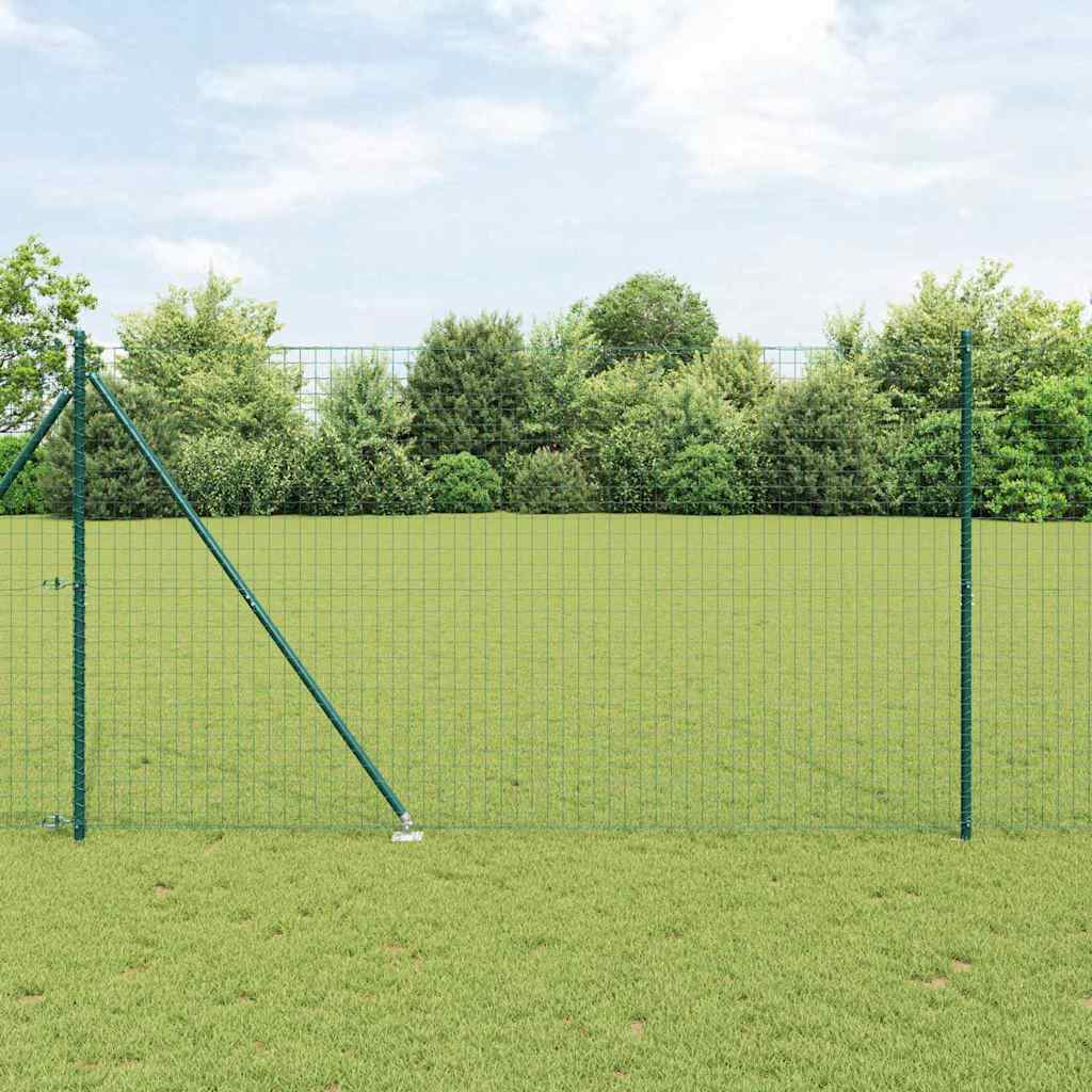Euro Fence with Spikes 10 x 1.6 m PVC-Coated Steel Green Mesh