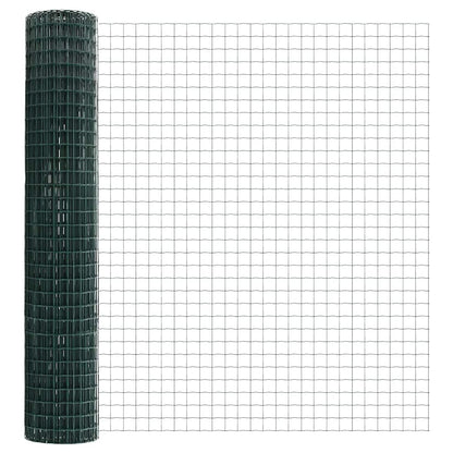 Euro Fence with Spikes 10 x 1.6 m PVC-Coated Steel Green Mesh