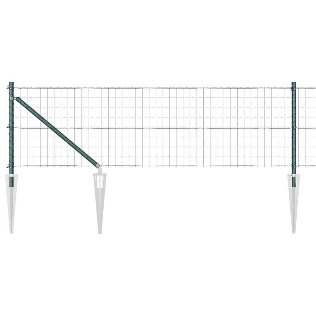 Euro Fence with Spikes 10 x 0.4 m PVC-Coated Steel Green Mesh