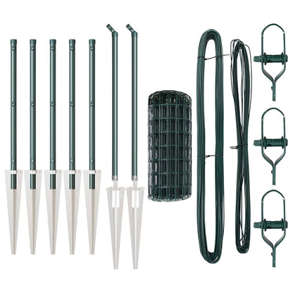 Euro Fence with Spikes 10 x 0.4 m PVC-Coated Steel Green Mesh