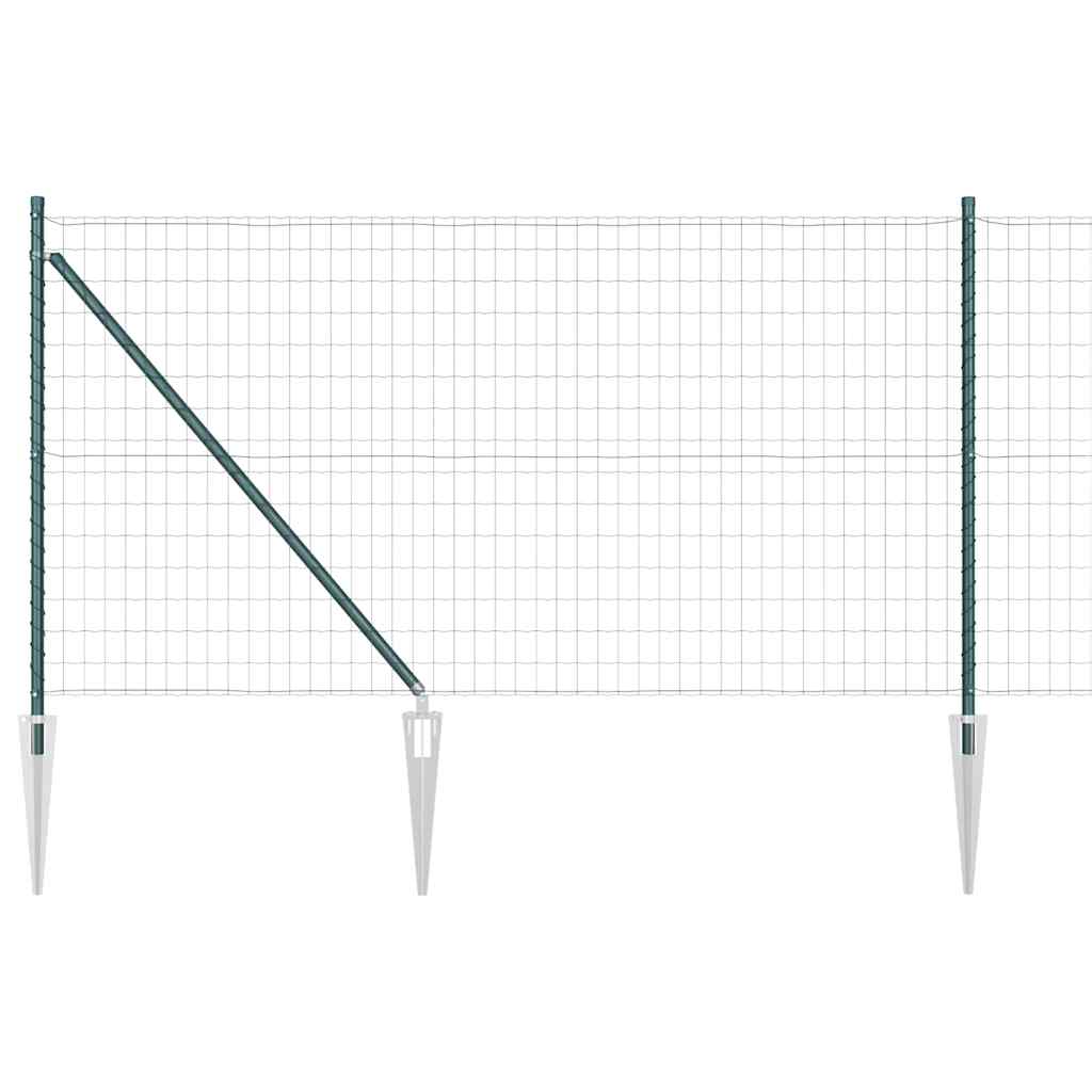 Euro Fence with Spikes 10 x 1 m PVC-Coated Steel Green Mesh