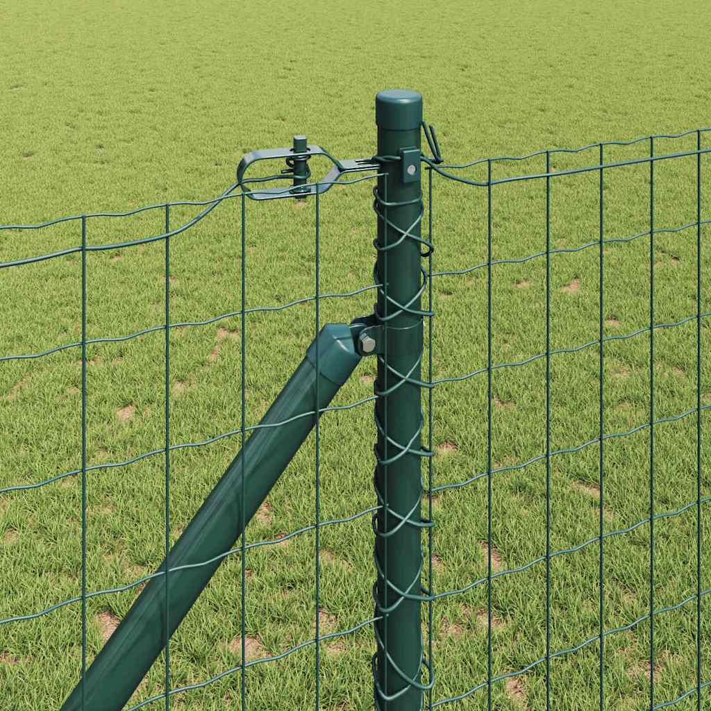 Euro Fence with Spikes 10 x 1.4 m PVC-Coated Steel Green Mesh
