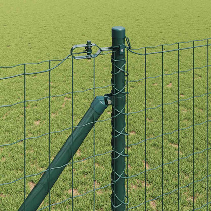 Euro Fence with Spikes 10 x 1.4 m PVC-Coated Steel Green Mesh