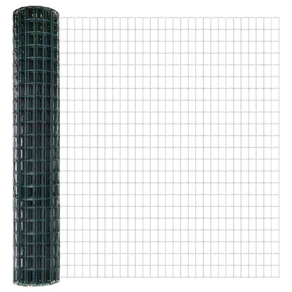 Euro Fence with Spikes 10 x 1.5 m PVC-Coated Steel Green Mesh