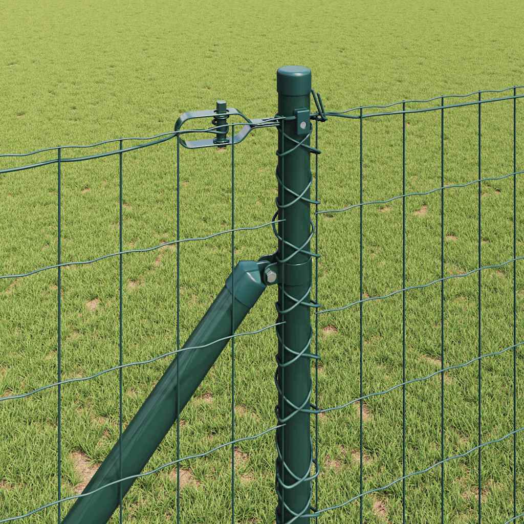 Euro Fence with Spikes 10 x 1.2 m PVC-Coated Steel Green Mesh
