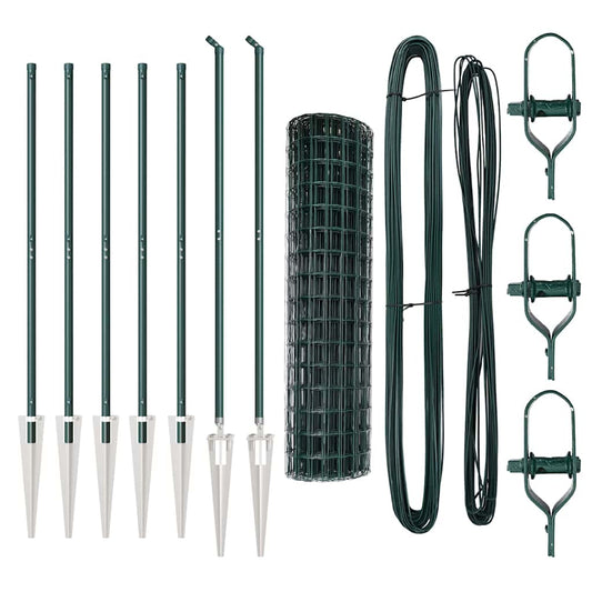 Euro Fence with Spikes 10 x 1.4 m PVC-Coated Steel Green Mesh