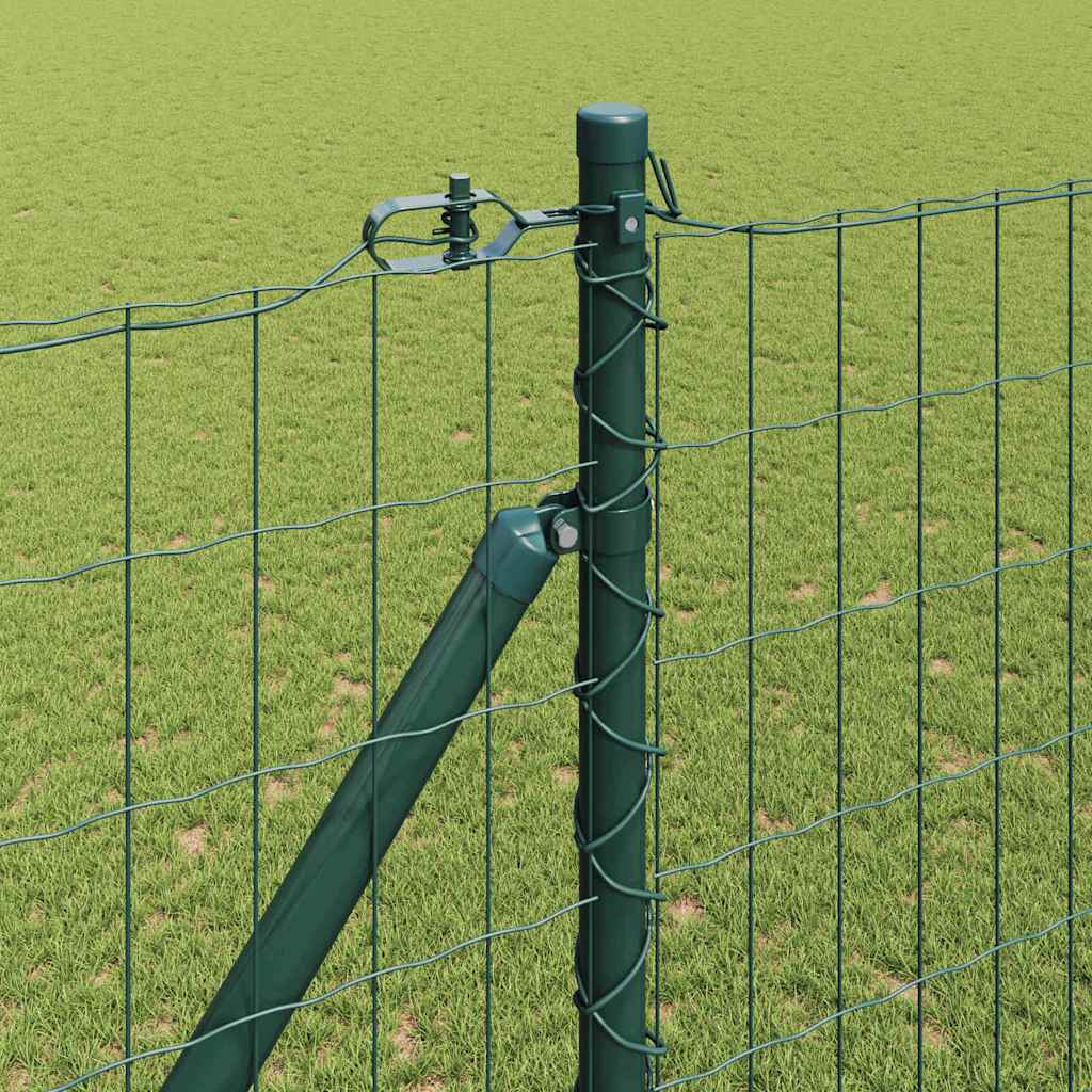 Euro Fence with Spikes 10 x 1.5 m PVC-Coated Steel Green Mesh