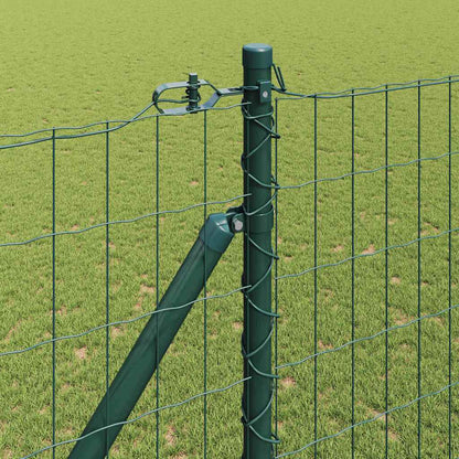 Euro Fence with Spikes 10 x 1.5 m PVC-Coated Steel Green Mesh