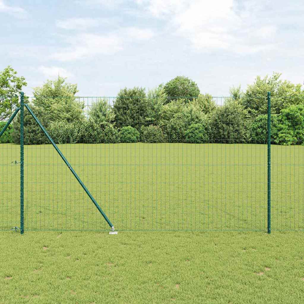 Euro Fence with Spikes 10 x 1.6 m PVC-Coated Steel Green Mesh