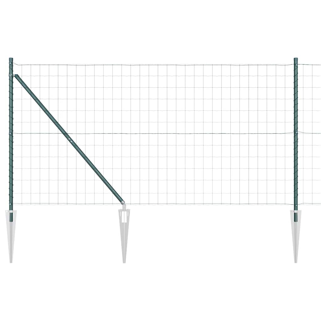 Euro Fence with Spikes 10 x 1.2 m PVC-Coated Steel Green Mesh