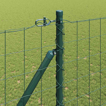 Euro Fence with Spikes 10 x 1.5 m PVC-Coated Steel Green Mesh