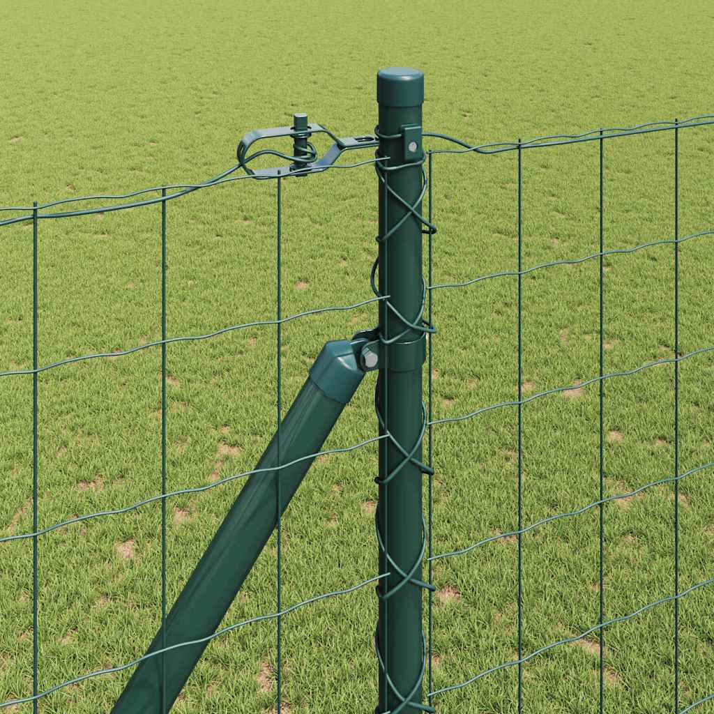 Euro Fence with Spikes 10 x 1.6 m PVC-Coated Steel Green Mesh