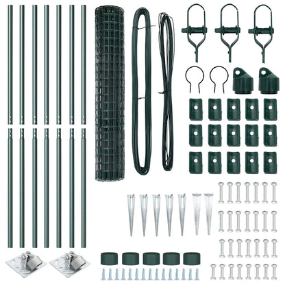 Euro Fence with Spikes 10 x 1.6 m PVC-Coated Steel Green Mesh