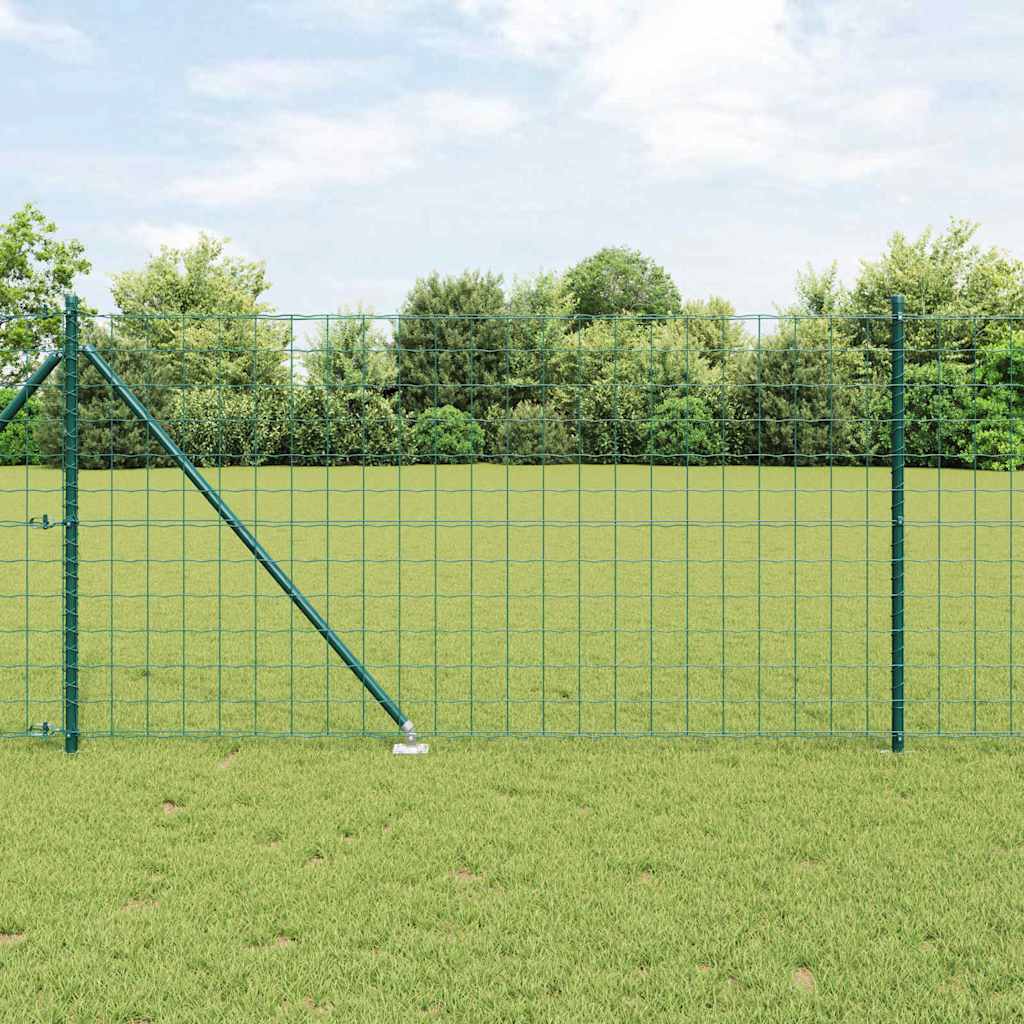 Euro Fence with Spikes 10 x 1 m PVC-Coated Steel Green Mesh