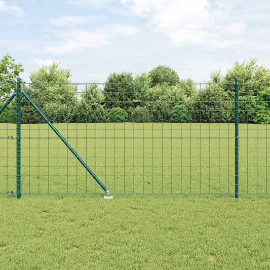 Euro Fence with Spikes 10 x 1 m PVC-Coated Steel Green Mesh