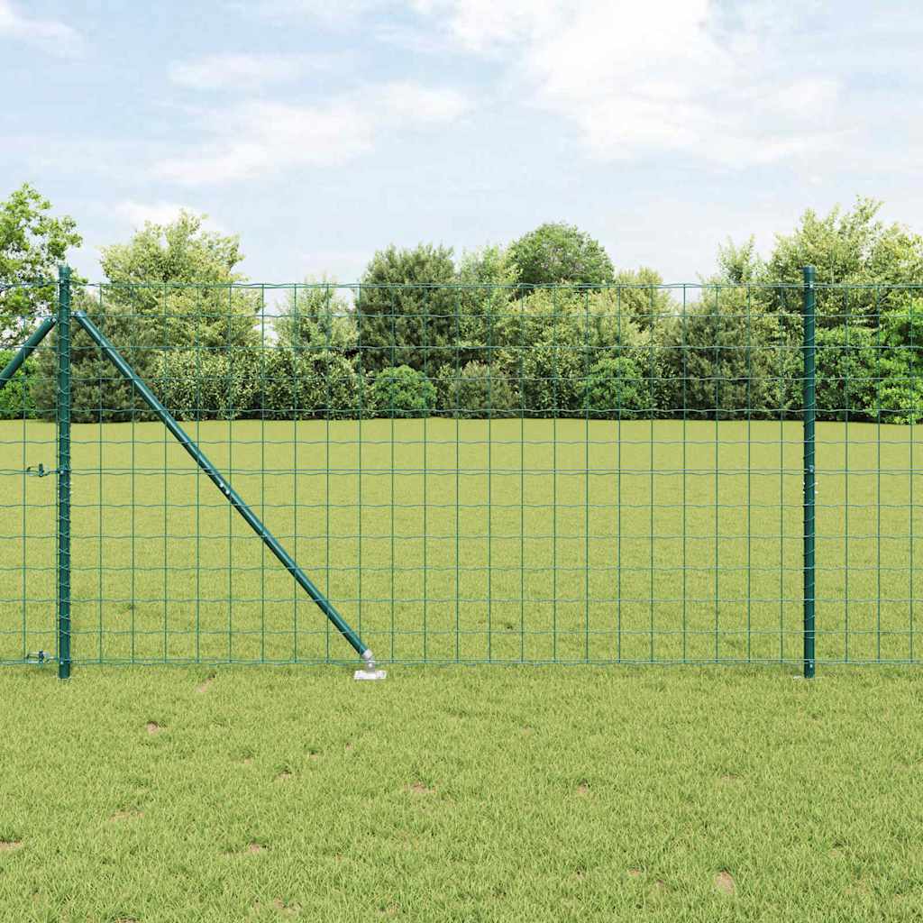 Euro Fence with Spikes 10 x 1.2 m PVC-Coated Steel Green Mesh