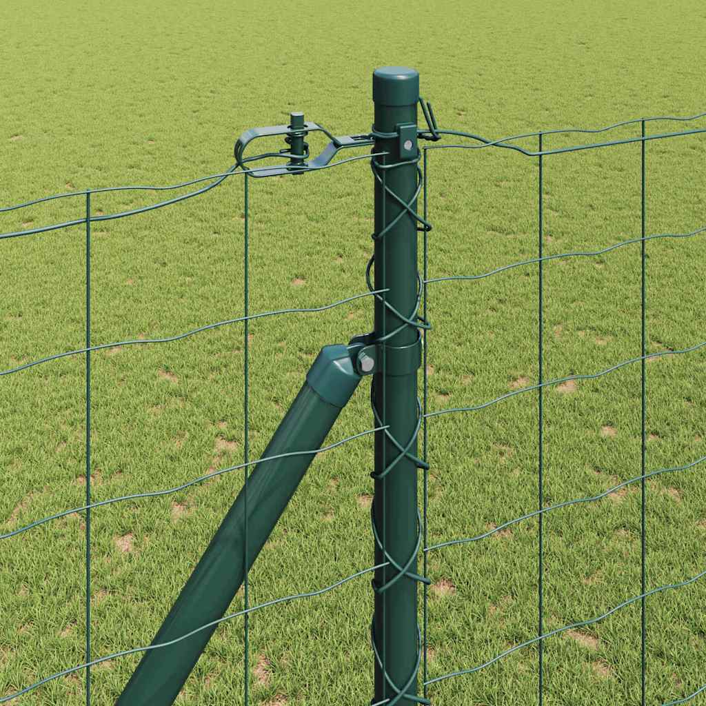 Fence with Post Green 1.5 x 10 m Steel