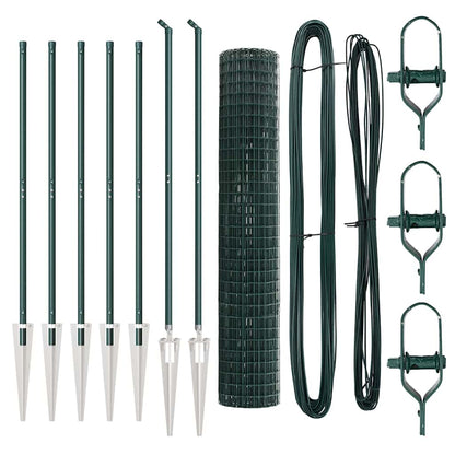 Fence with Post Green 1.6 x 10 m Steel and PVC