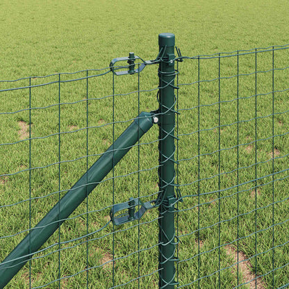 Fence with Post Green 0.6 x 25 m Steel and PVC