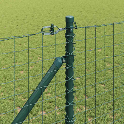 Euro Fence with Spikes 25 x 1 m PVC-Coated Steel Green Mesh