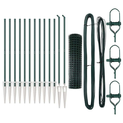 Euro Fence with Spikes 25 x 1 m PVC-Coated Steel Green Mesh