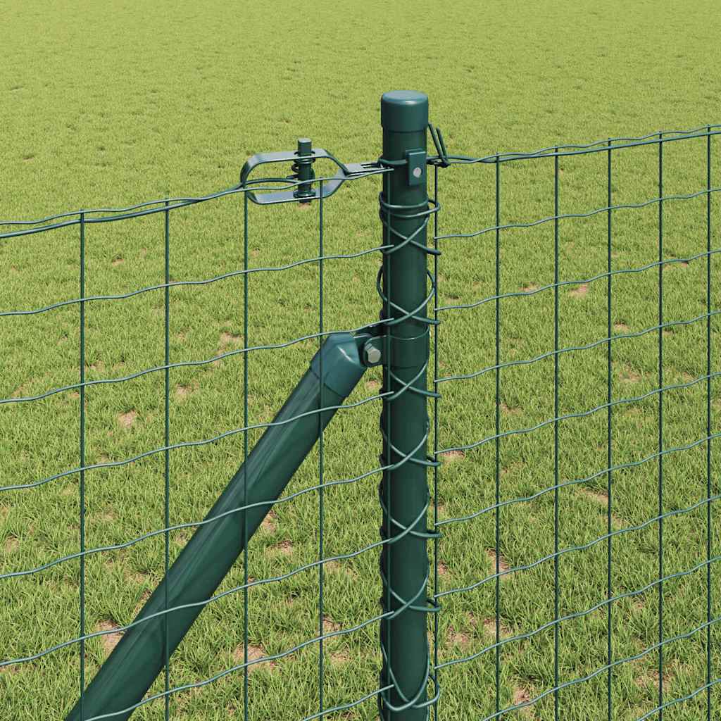 Euro Fence with Spikes 25 x 1.2 m PVC-Coated Steel Green Mesh