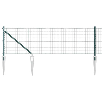 Euro Fence with Spikes 25 x 0.4 m PVC-Coated Steel Green Mesh