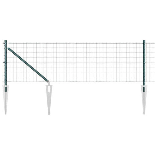 Euro Fence with Spikes 25 x 0.8 m PVC-Coated Steel Green Mesh
