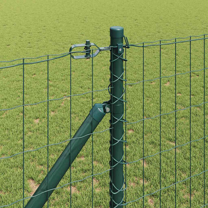 Euro Fence with Spikes 25 x 1 m PVC-Coated Steel Green Mesh