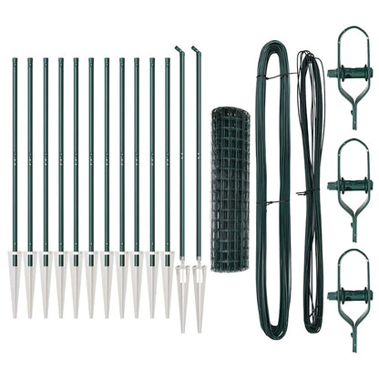 Euro Fence with Spikes 25 x 1 m PVC-Coated Steel Green Mesh