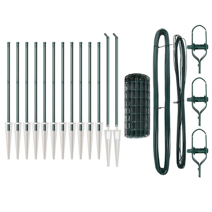 Euro Fence with Spikes 25 x 0.4 m PVC-Coated Steel Green Mesh