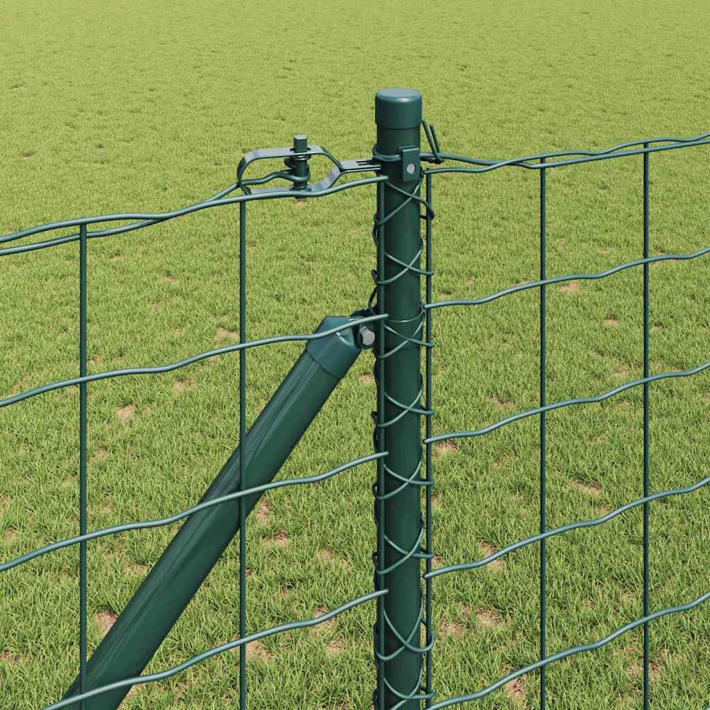 Euro Fence with Spikes 25 x 1 m PVC-Coated Steel Green Mesh
