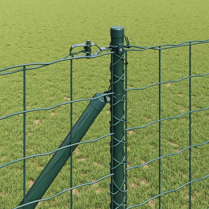 Euro Fence with Spikes 25 x 1 m PVC-Coated Steel Green Mesh