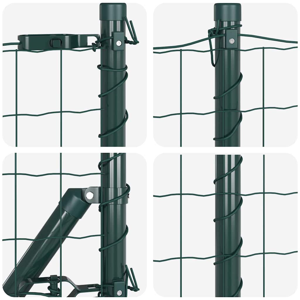 Fence with Post Green 0.6 x 50 m Steel and PVC